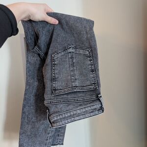 Gray Washed Denim Jeans - Classic Back Pocket Detail